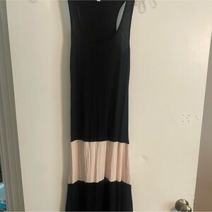 XS black/khaki striped maxi dress
